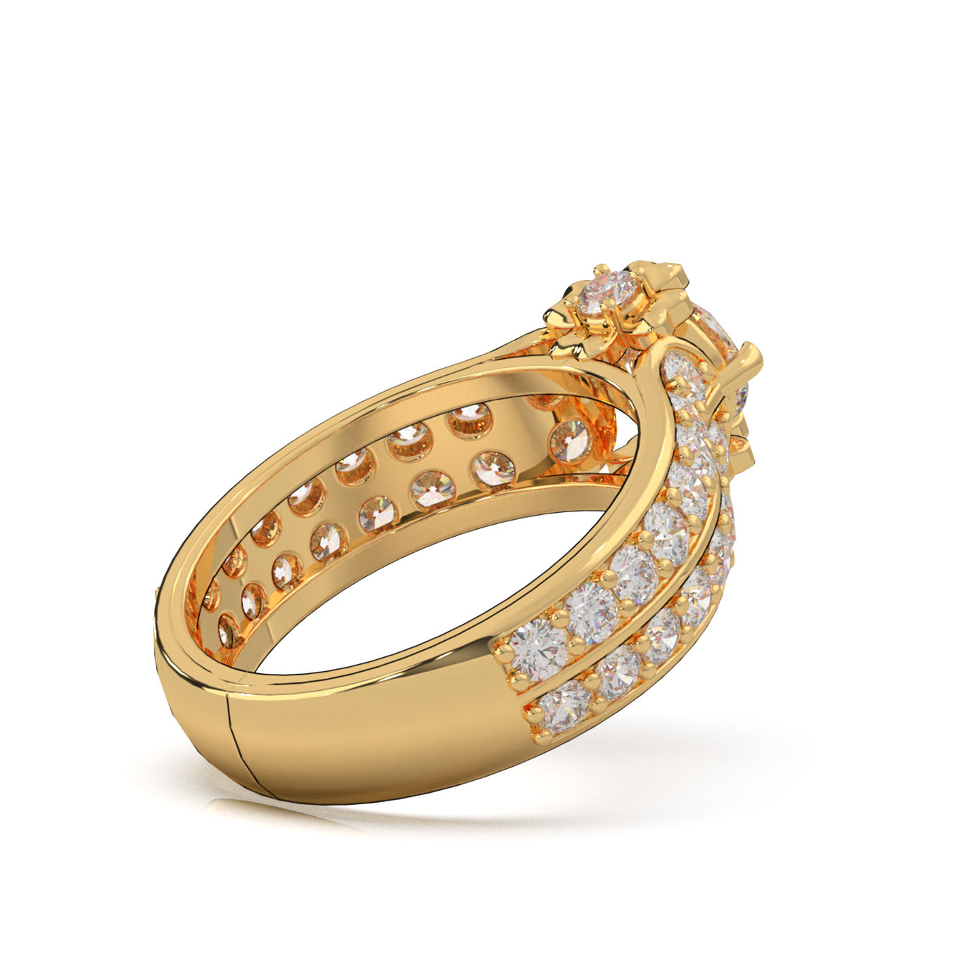 2.40 ct Natural Diamond Engagement Rings in 10k Yellow Gold