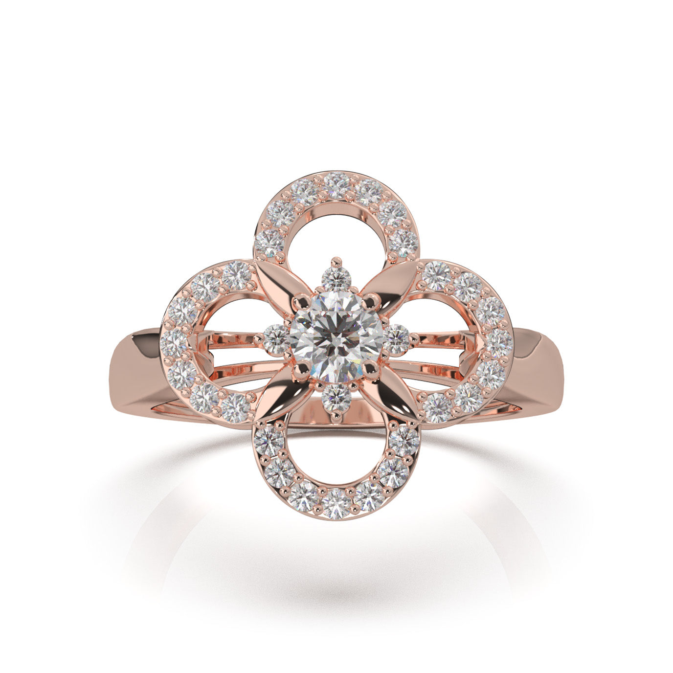 0.66 ct Natural Diamond Fancy Rings in 14k Rose Gold