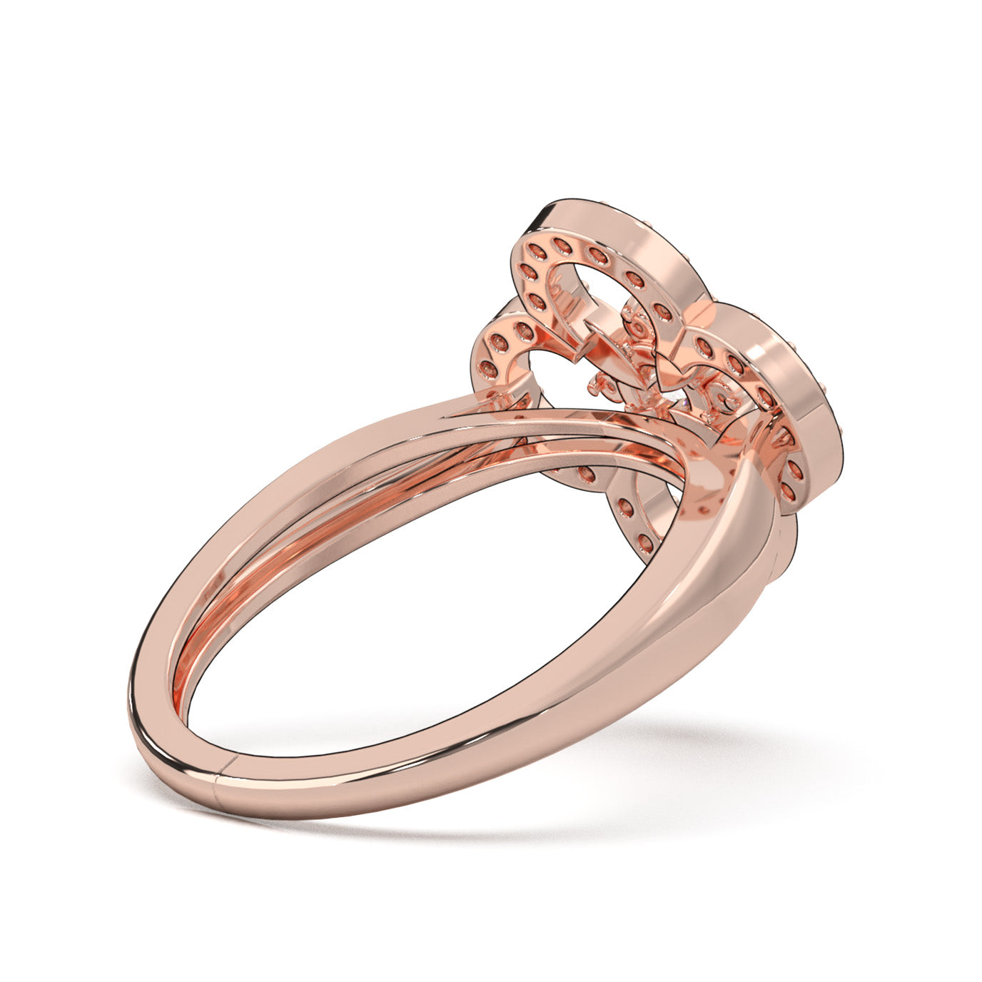 0.66 ct Natural Diamond Fancy Rings in 10k Rose Gold