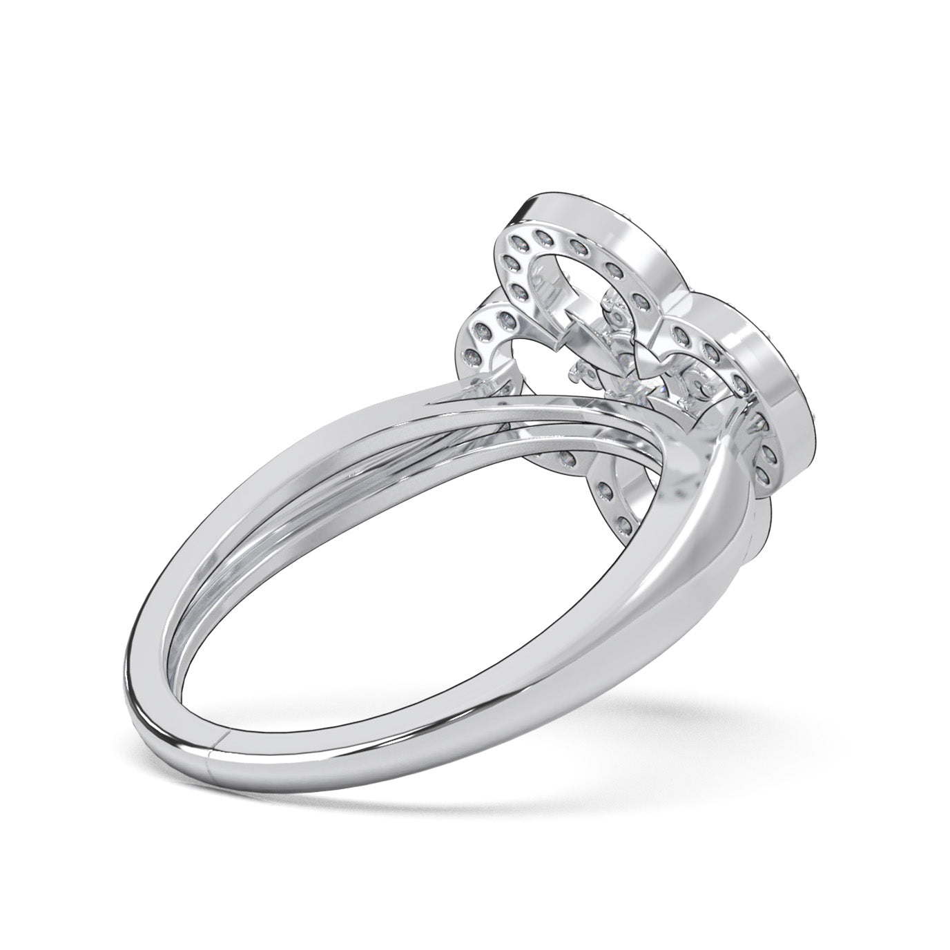 0.66 ct Natural Diamond Fancy Rings in 14k White Gold