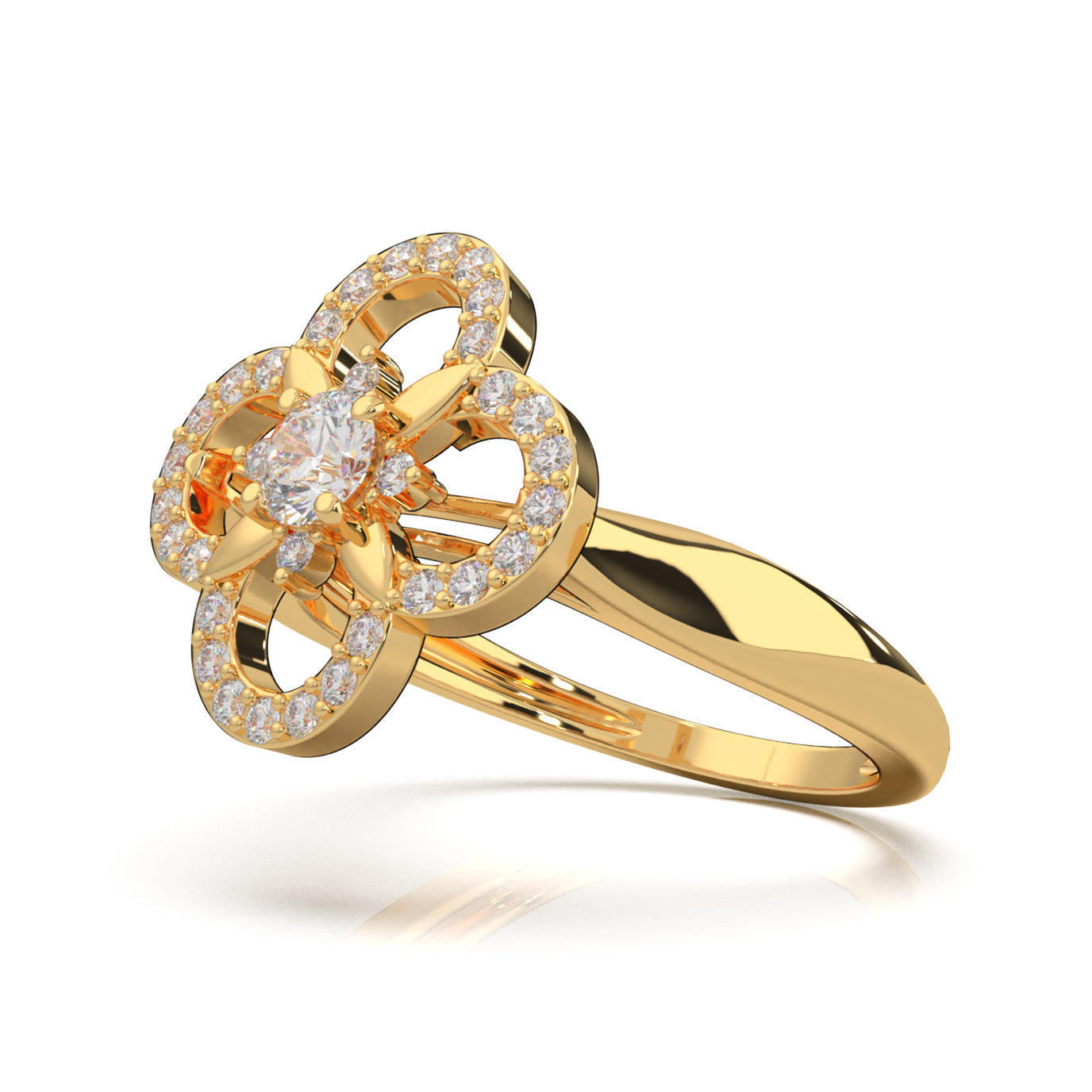 0.66 ct Natural Diamond Fancy Rings in 10k Yellow Gold
