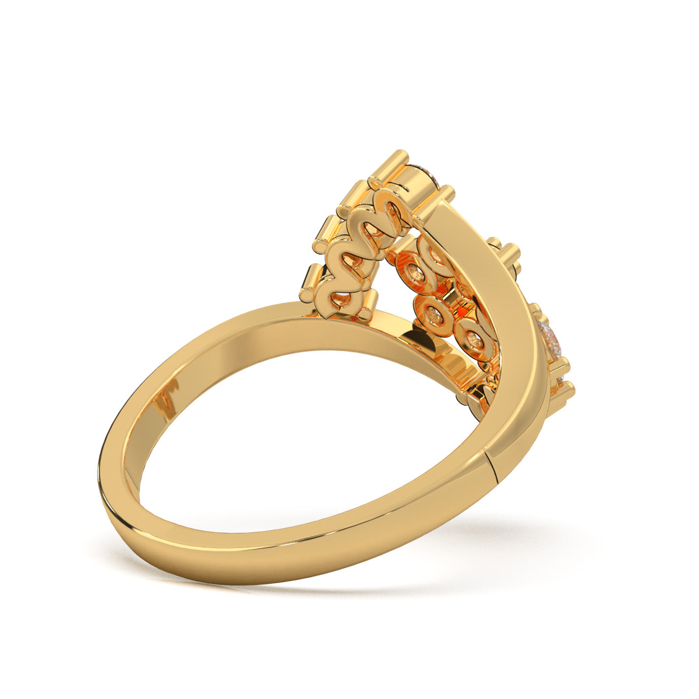 0.80 ct Moissanite Fancy Rings in 10k Yellow Gold