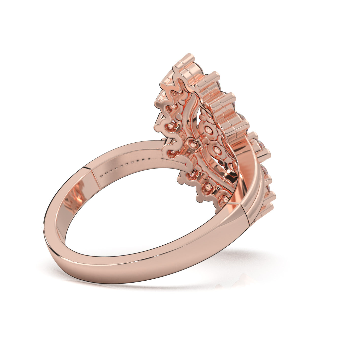 0.90 ct Lab Grown Diamond Fancy Rings in 14k Rose Gold