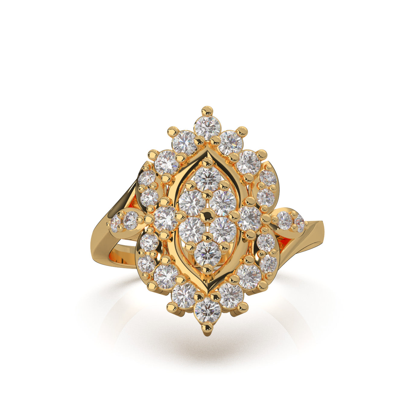 1.00 ct Moissanite Fancy Rings in 10k Yellow Gold