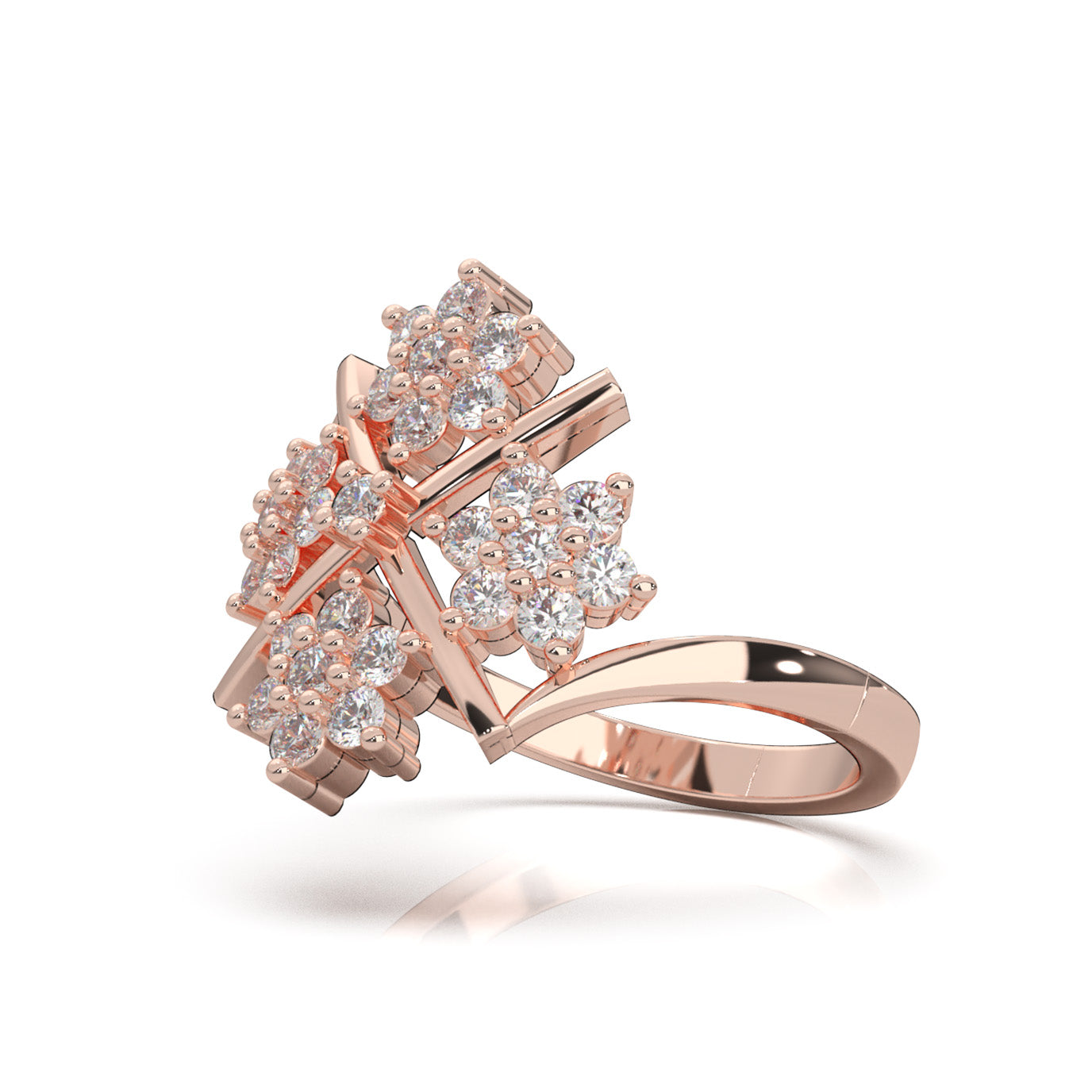 1.00 ct Natural Diamond Fancy Rings in 14k Rose Gold