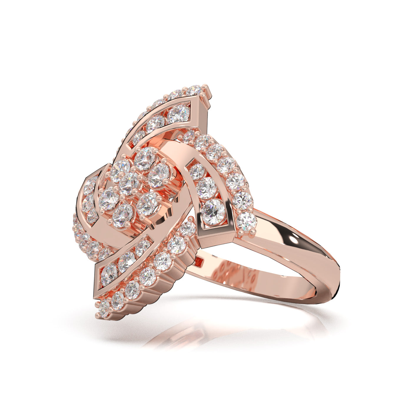 1.00 ct Natural Diamond Fancy Rings in 14k Rose Gold
