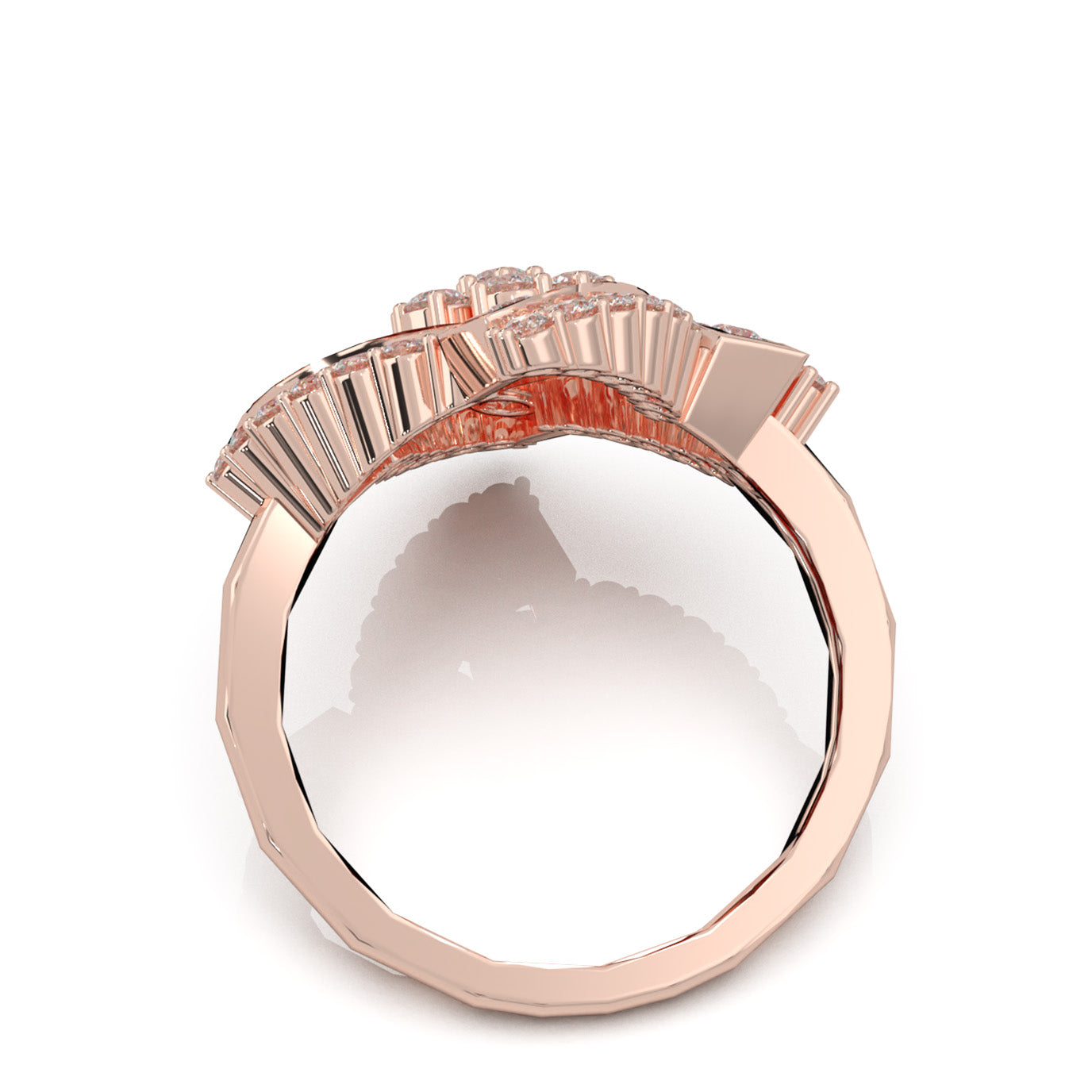 1.00 ct Moissanite Fancy Rings in 10k Rose Gold
