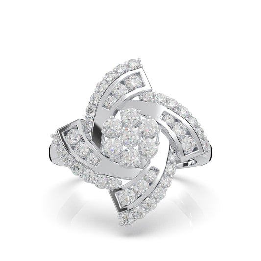 1.00 ct Natural Diamond Fancy Rings in 10k White Gold