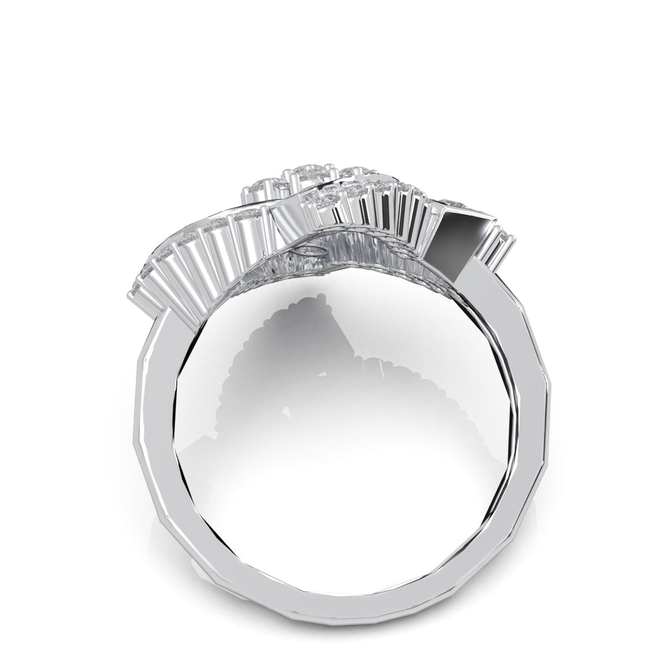 1.00 ct Moissanite Fancy Rings in 14k White Gold