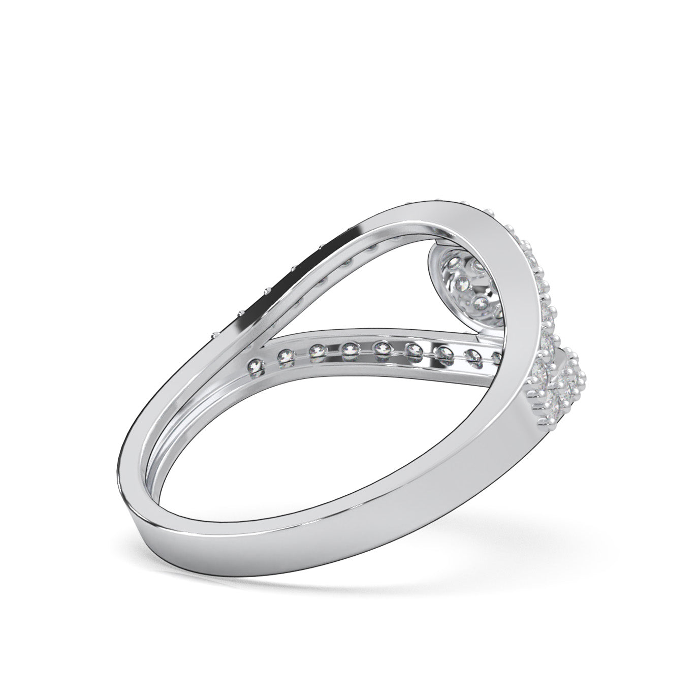 0.75 ct Moissanite Fancy Rings in 14k White Gold