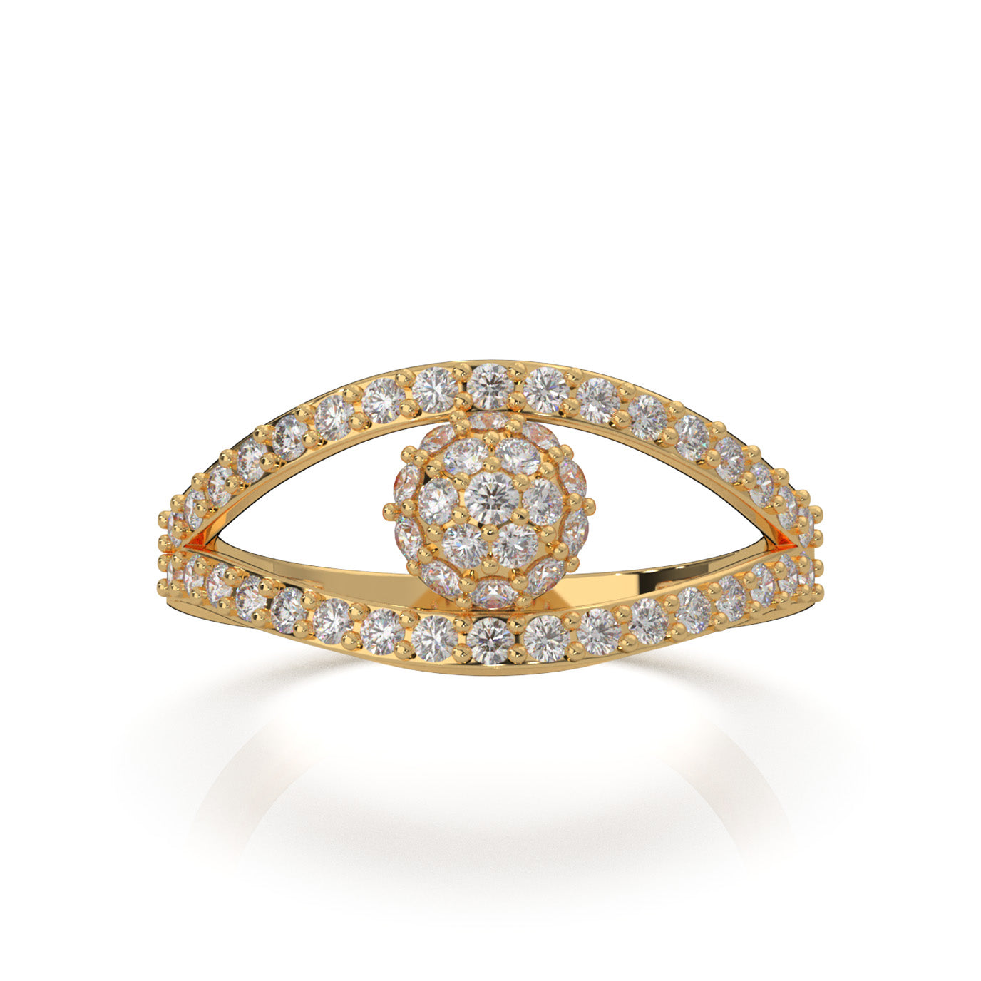 0.75 ct Natural Diamond Fancy Rings in 10k Yellow Gold