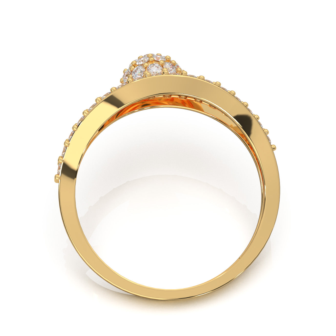 0.75 ct Natural Diamond Fancy Rings in 10k Yellow Gold