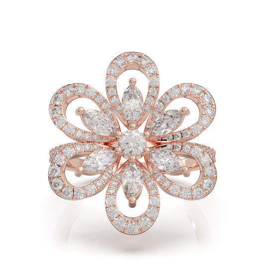 1.60 ct Moissanite Fancy Rings in 14k Rose Gold