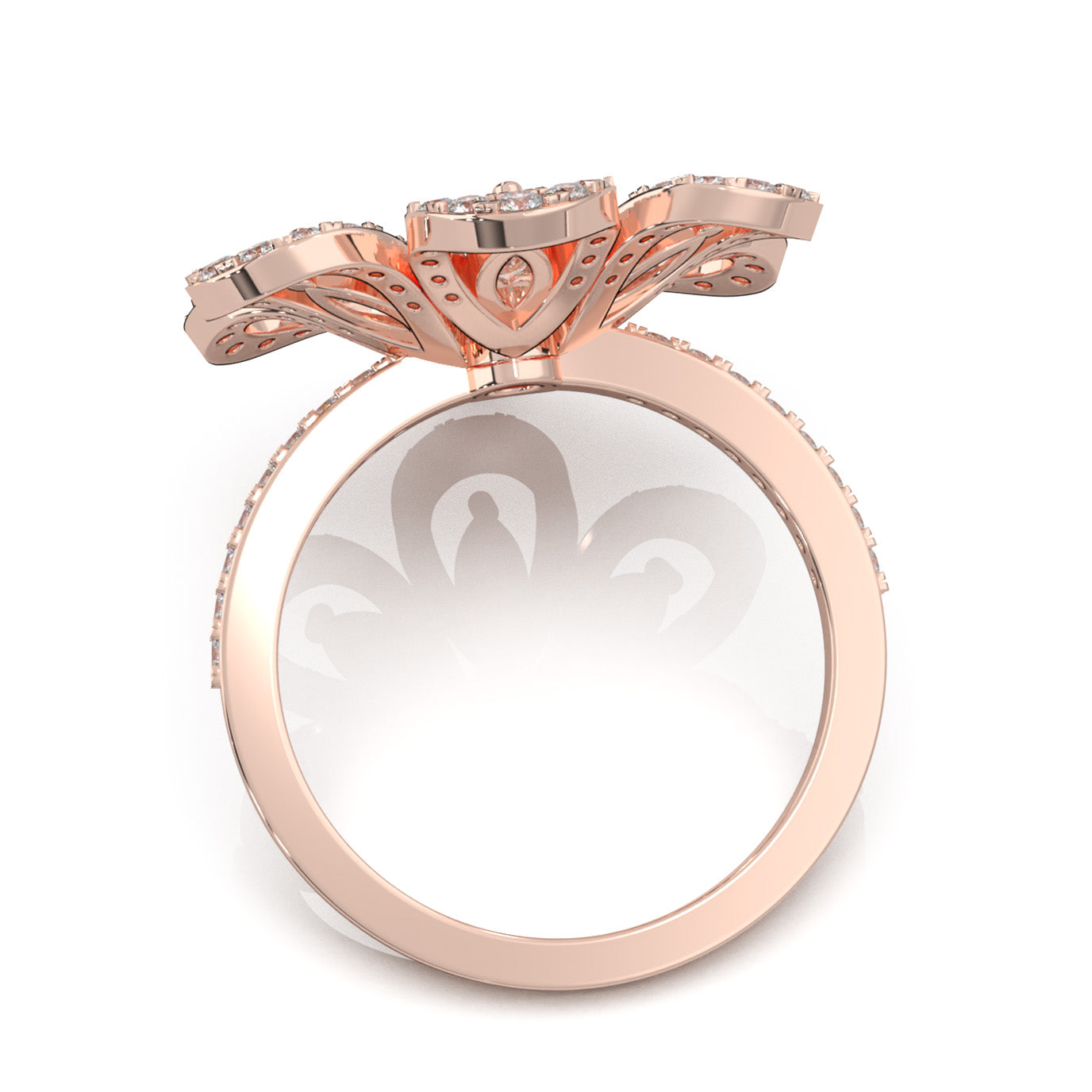 1.60 ct Moissanite Fancy Rings in 14k Rose Gold