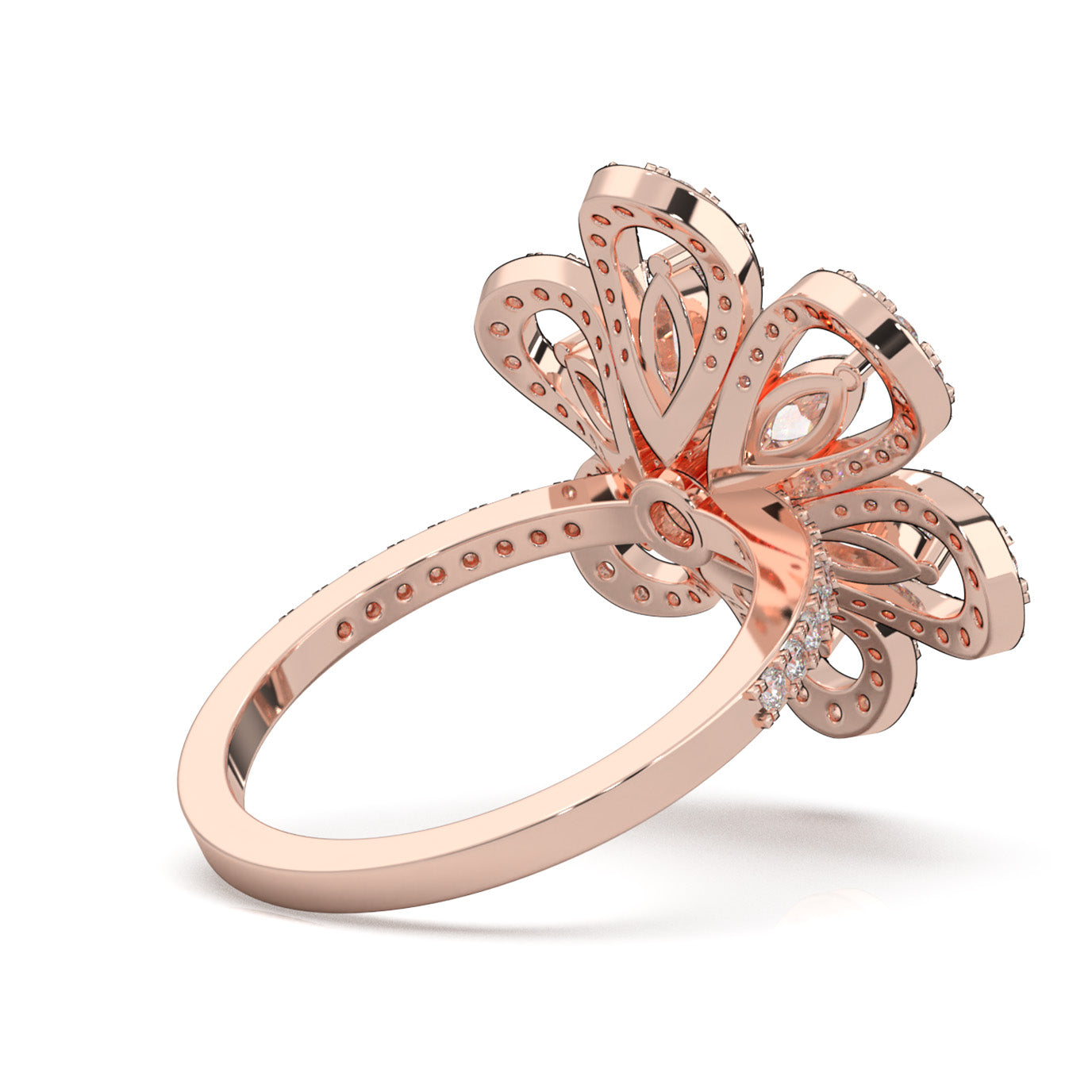 1.60 ct Lab Grown Diamond Fancy Rings in 14k Rose Gold