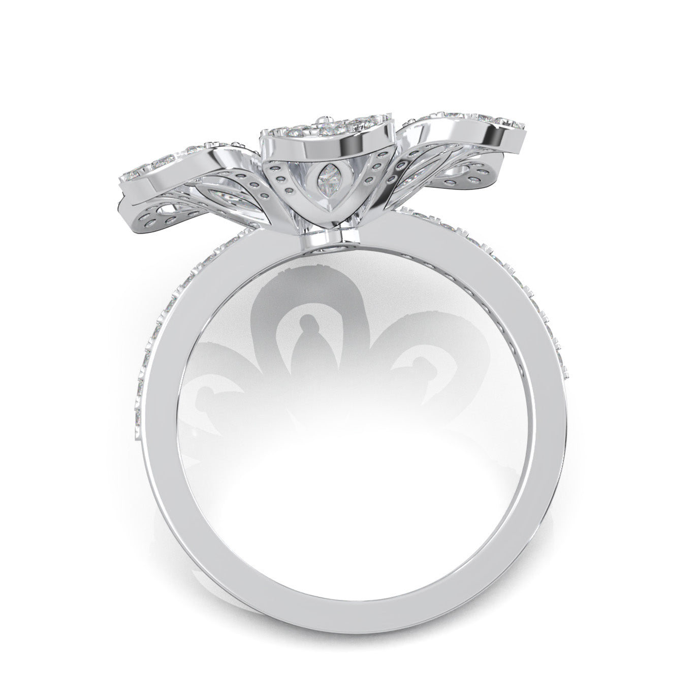 1.60 ct Moissanite Fancy Rings in 14k White Gold