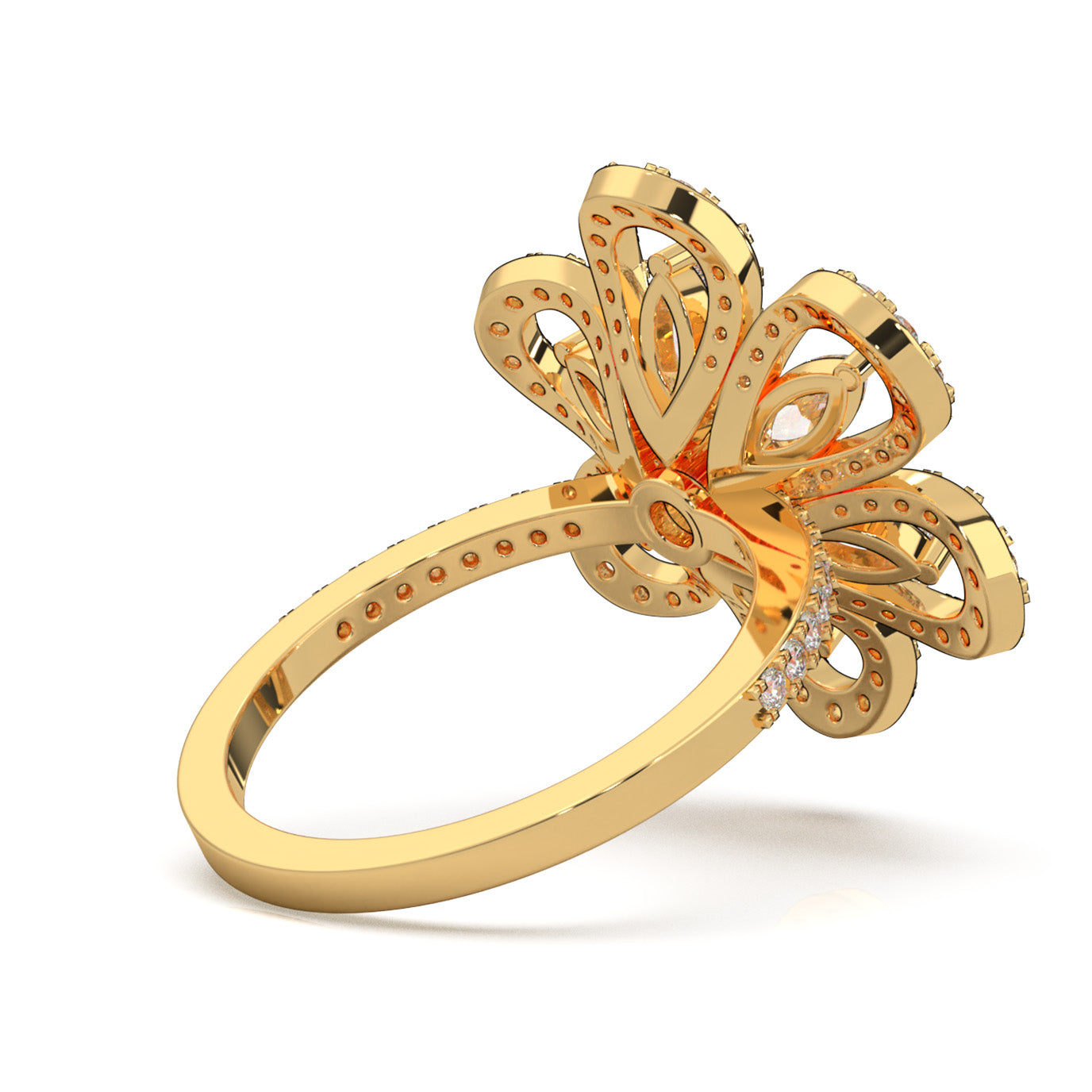 1.60 ct Natural Diamond Fancy Rings in 14k Yellow Gold