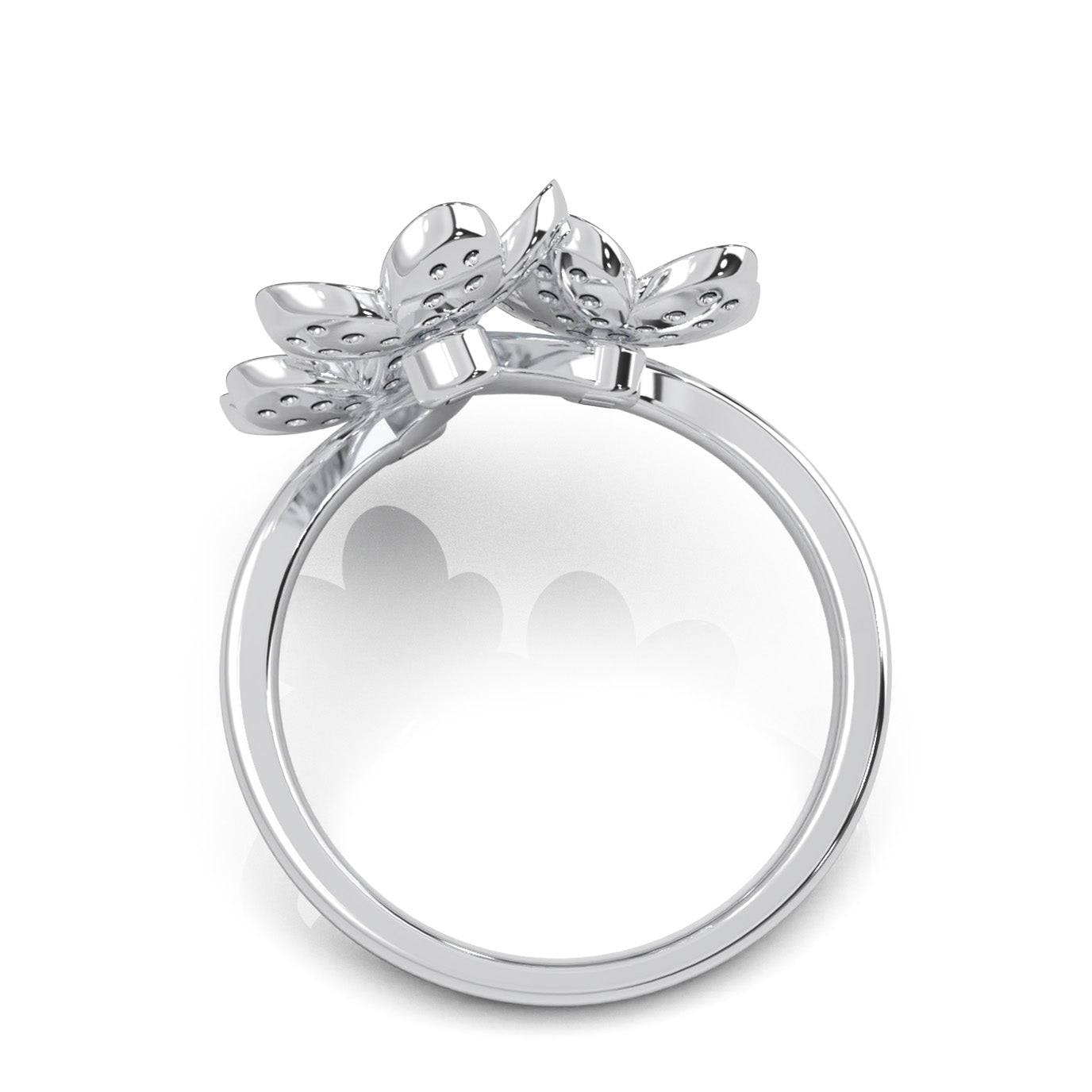 0.75 ct Natural Diamond Fancy Rings in 14k White Gold