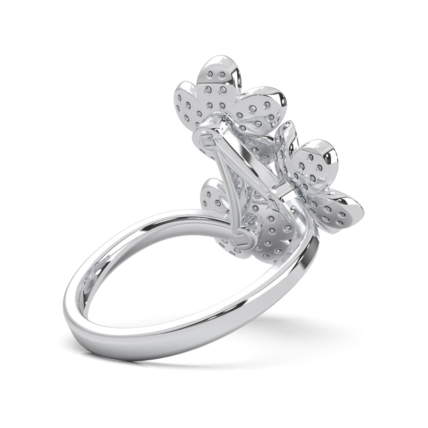 0.75 ct Moissanite Fancy Rings in 14k White Gold