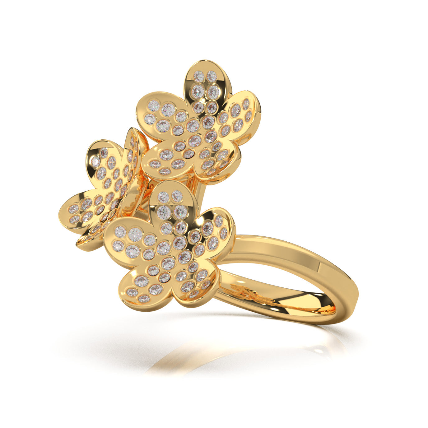 0.75 ct Natural Diamond Fancy Rings in 10k Yellow Gold