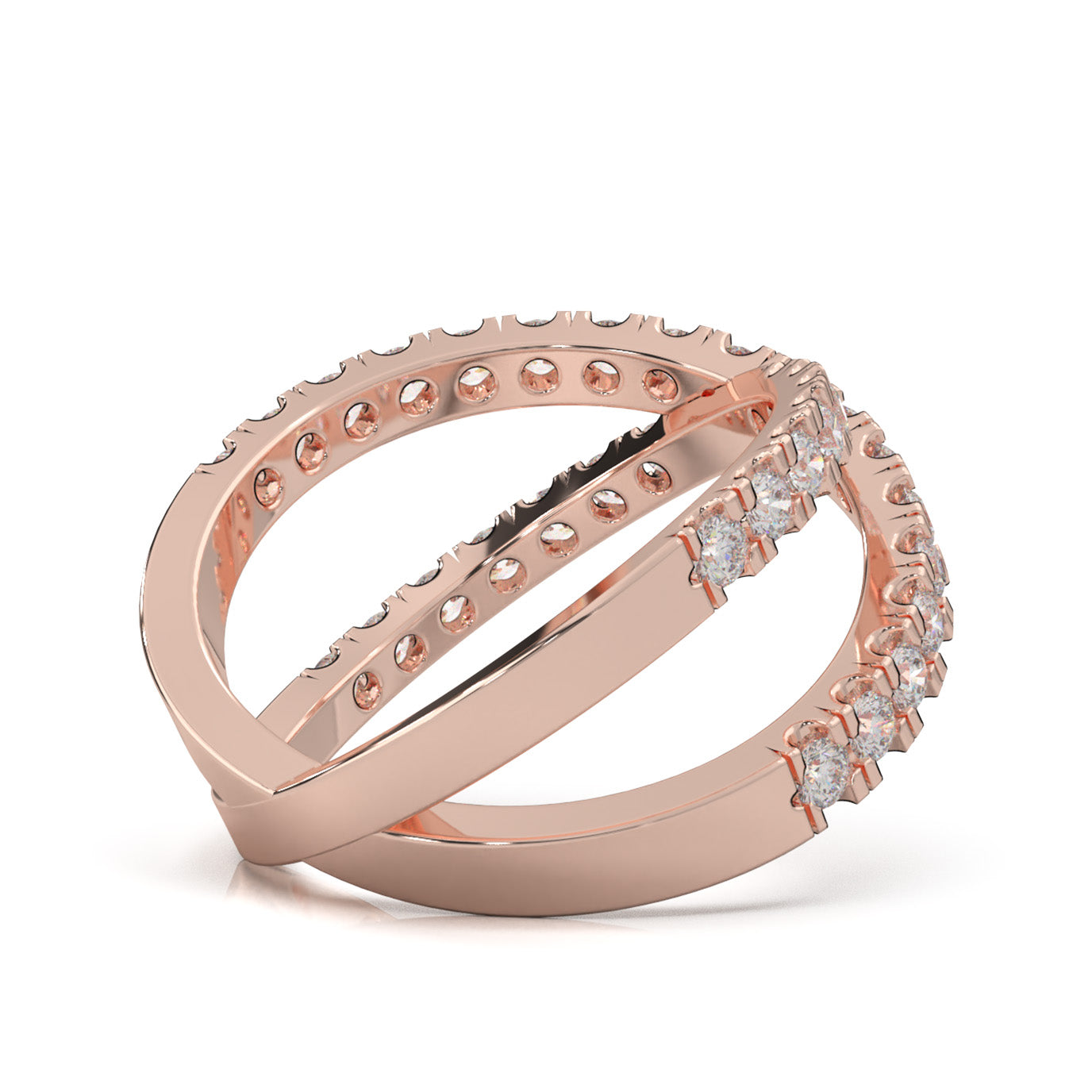 1.10 ct Natural Diamond Fancy Rings in 14k Rose Gold