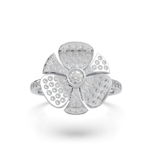 0.85 ct Natural Diamond Fancy Rings in 14k White Gold