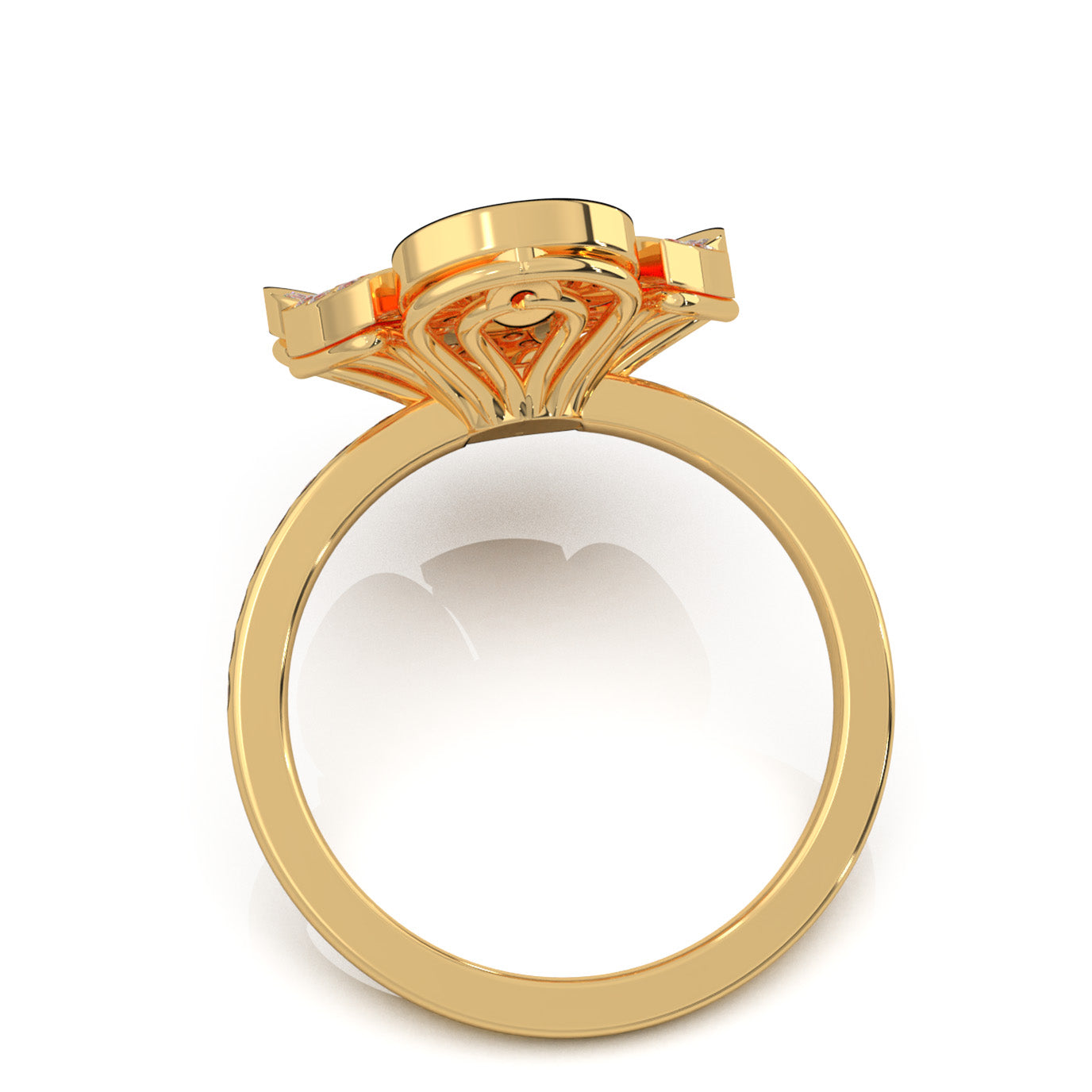 0.85 ct Moissanite Fancy Rings in 14k Yellow Gold