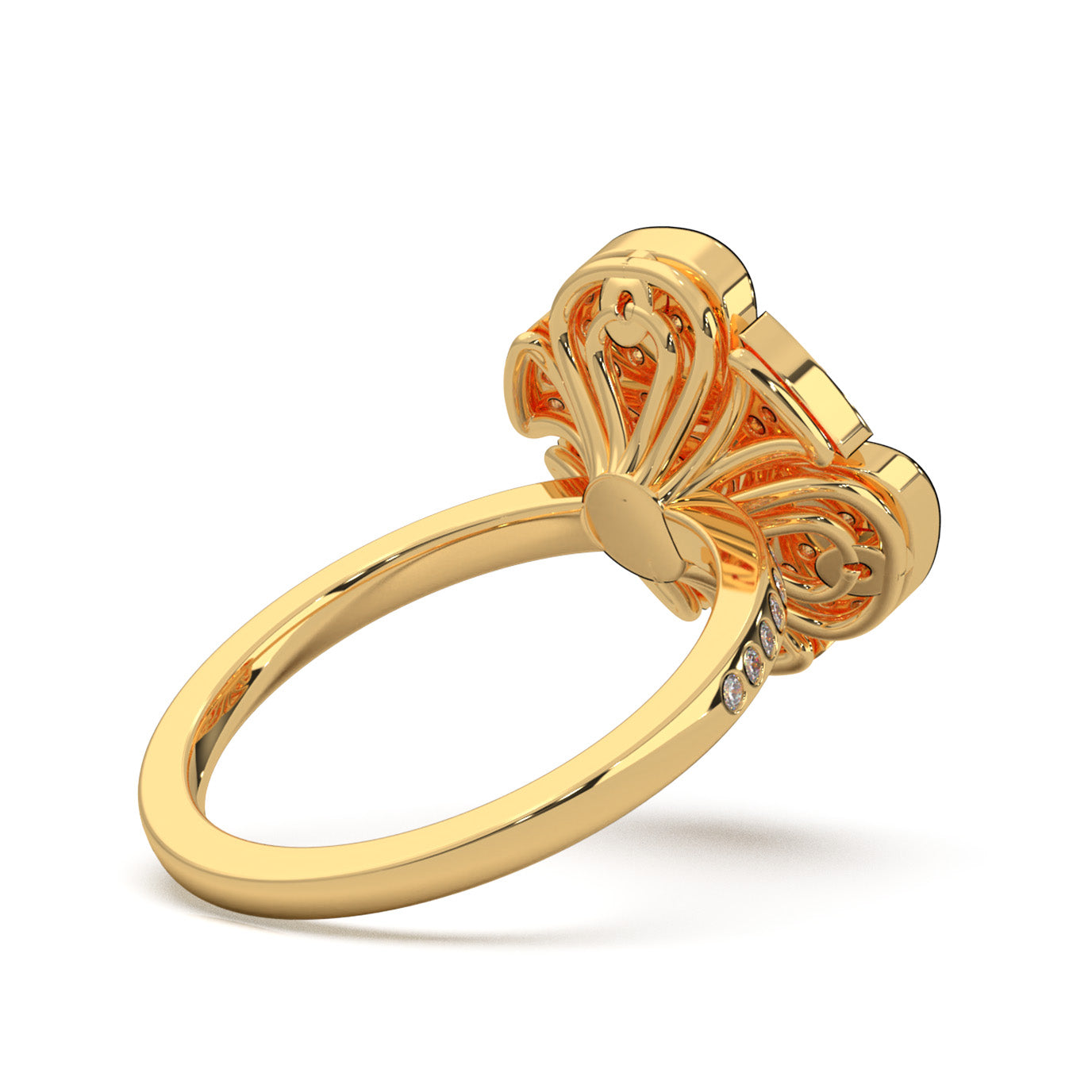 0.85 ct Moissanite Fancy Rings in 10k Yellow Gold