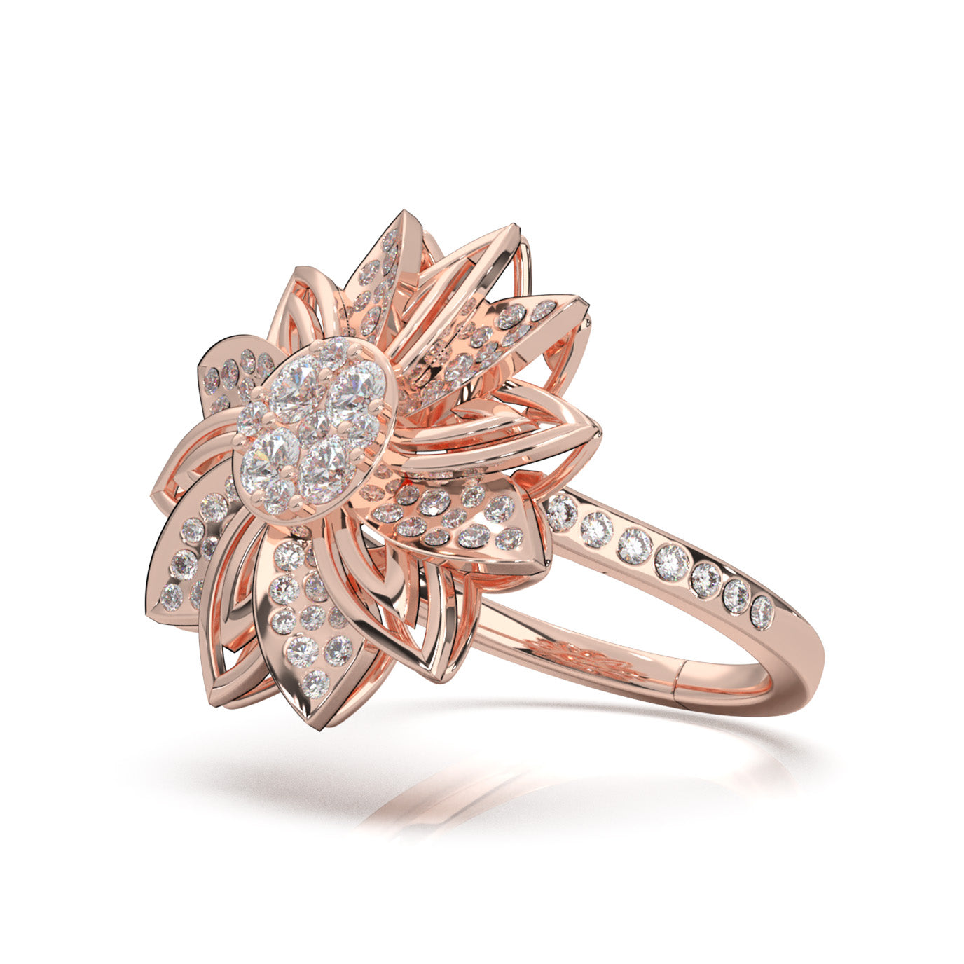 0.90 ct Natural Diamond Fancy Rings in 14k Rose Gold