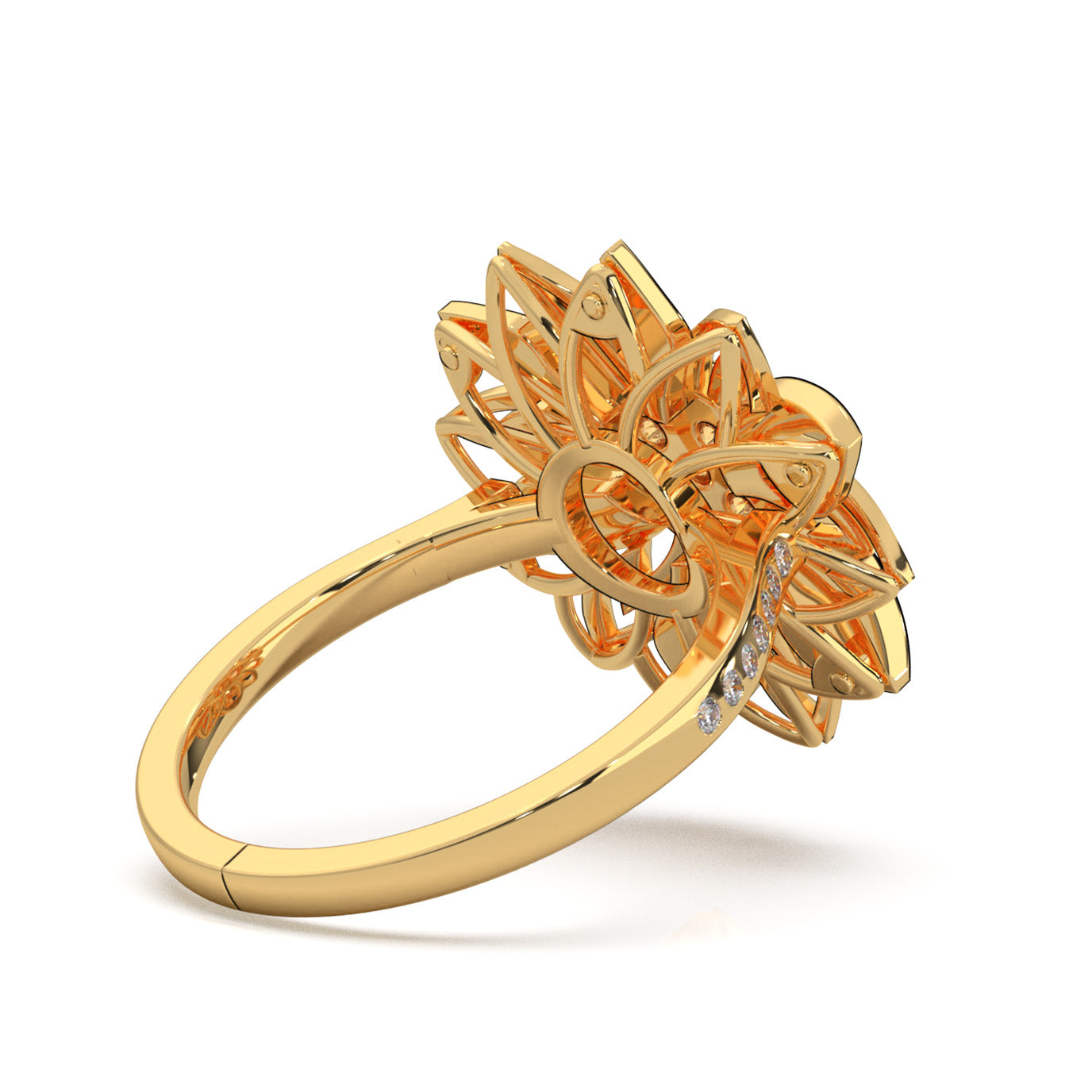 0.90 ct Moissanite Fancy Rings in 14k Yellow Gold