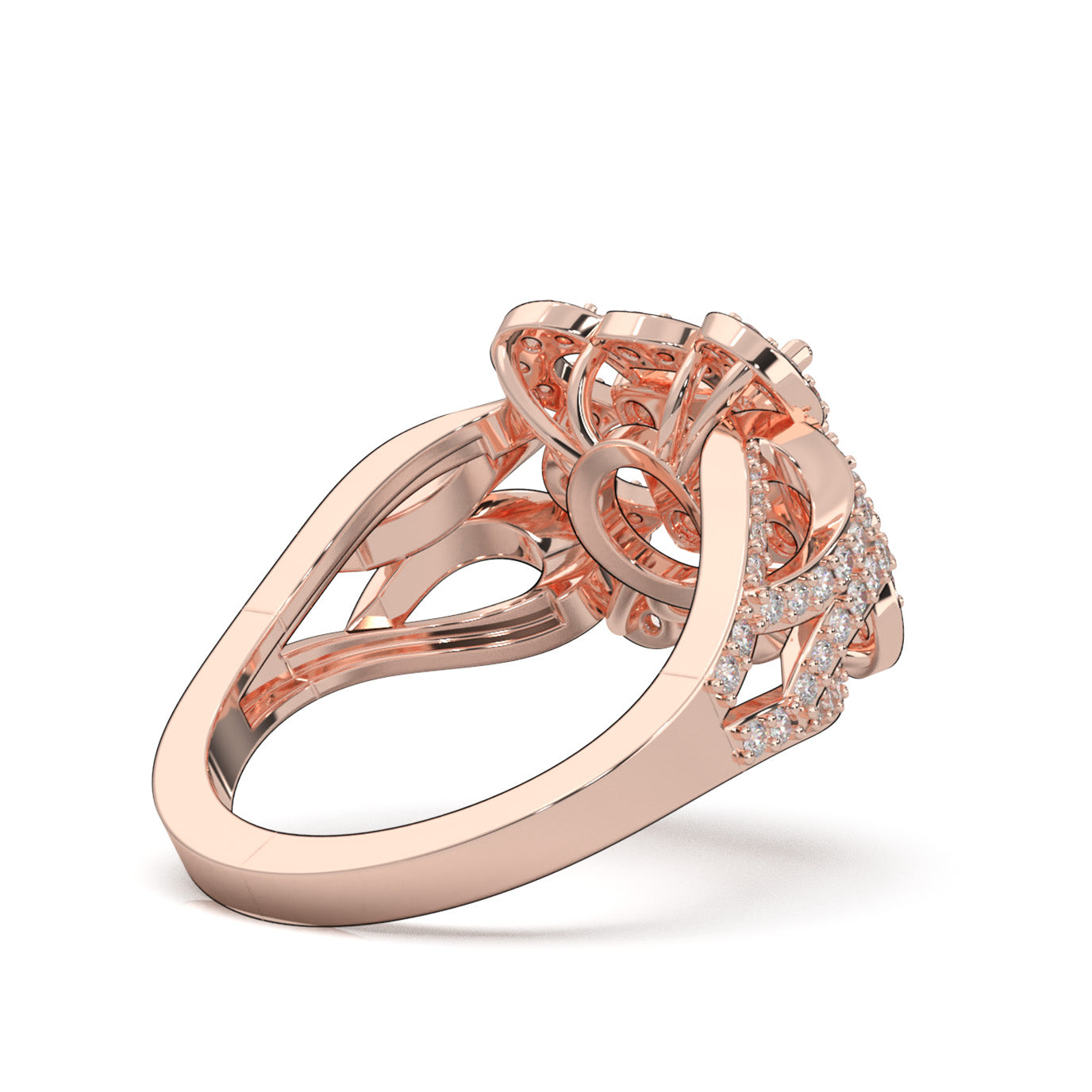 1.20 ct Natural Diamond Fancy Rings in 14k Rose Gold
