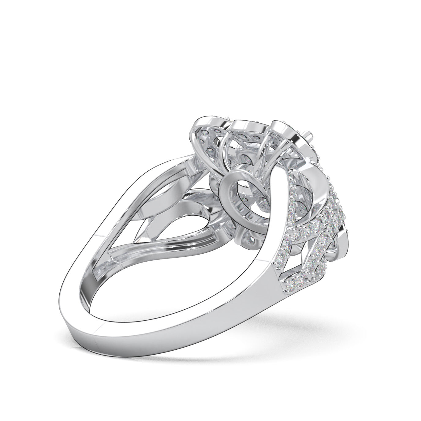 1.20 ct Natural Diamond Fancy Rings in 14k White Gold