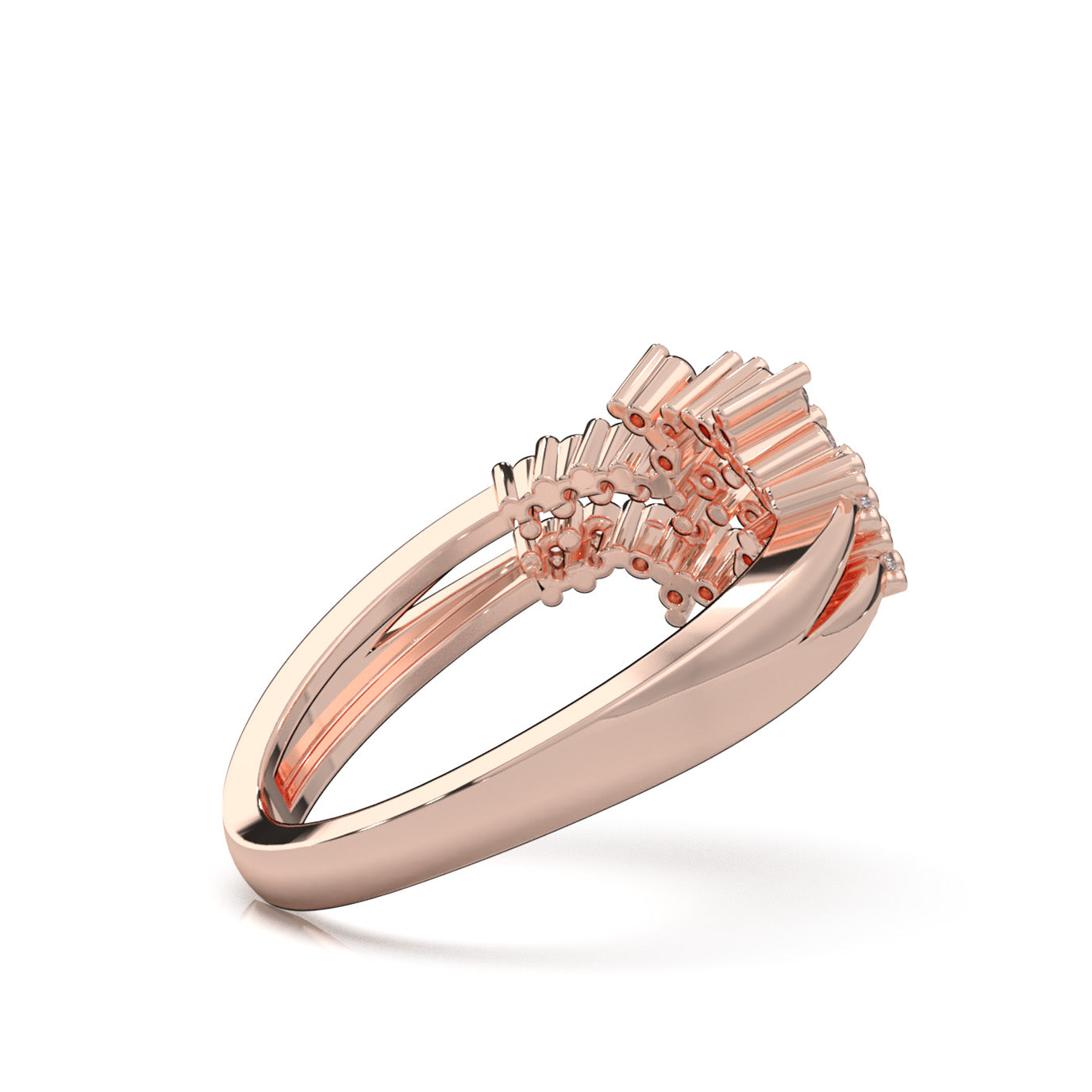 0.33 ct Moissanite Fancy Rings in 14k Rose Gold
