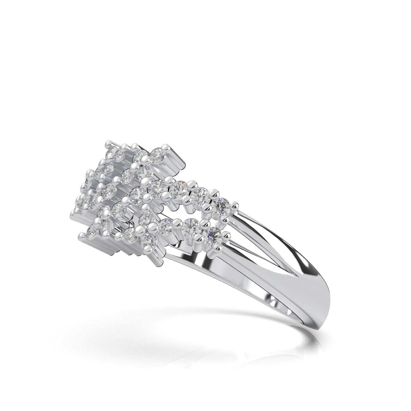 0.33 ct Moissanite Fancy Rings in 14k White Gold