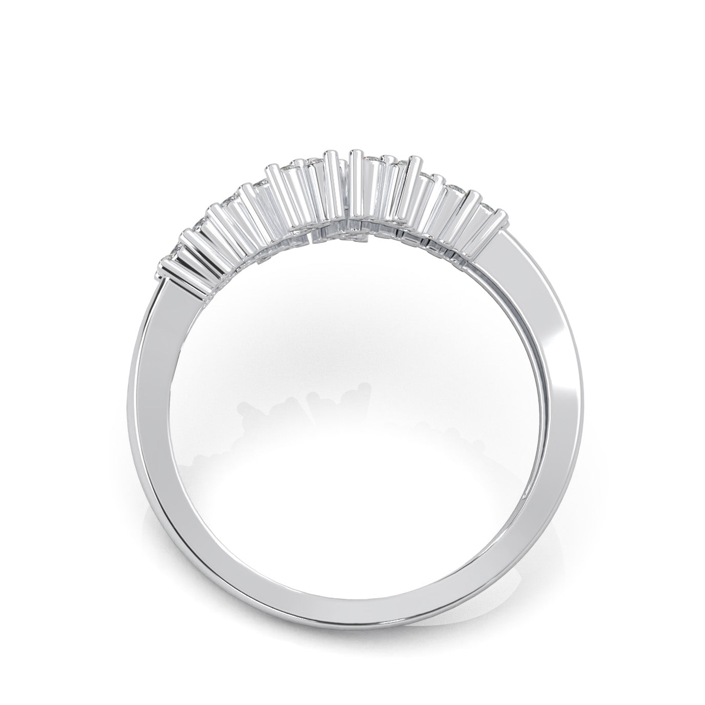0.33 ct Moissanite Fancy Rings in 14k White Gold