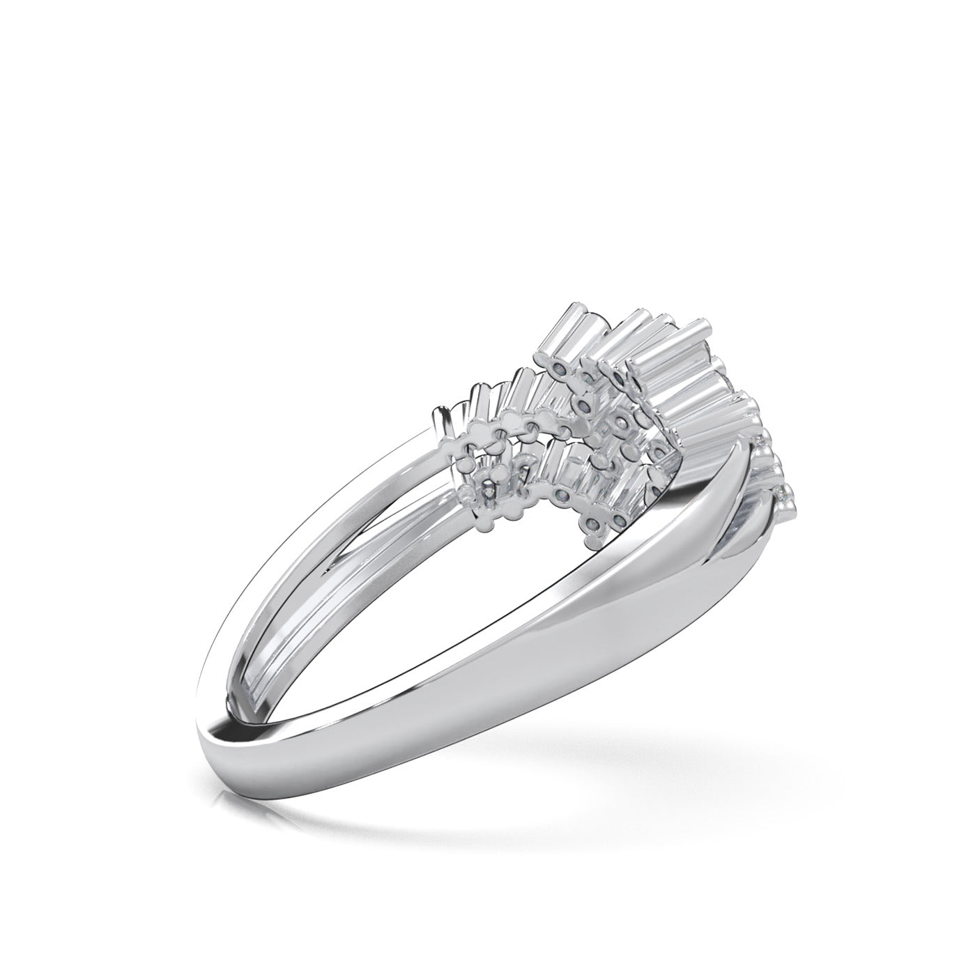 0.33 ct Moissanite Fancy Rings in 14k White Gold