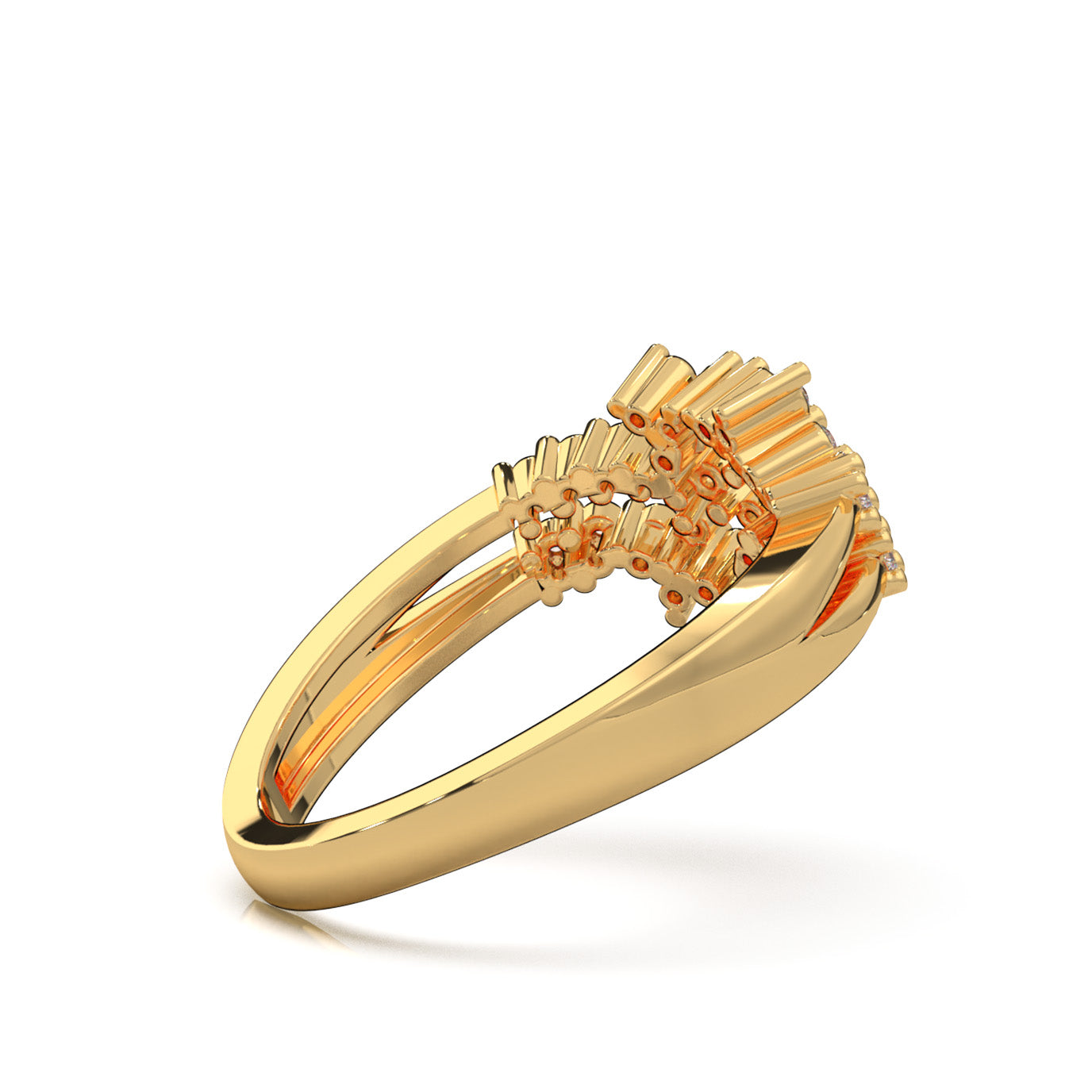 0.33 ct Moissanite Fancy Rings in 14k Yellow Gold