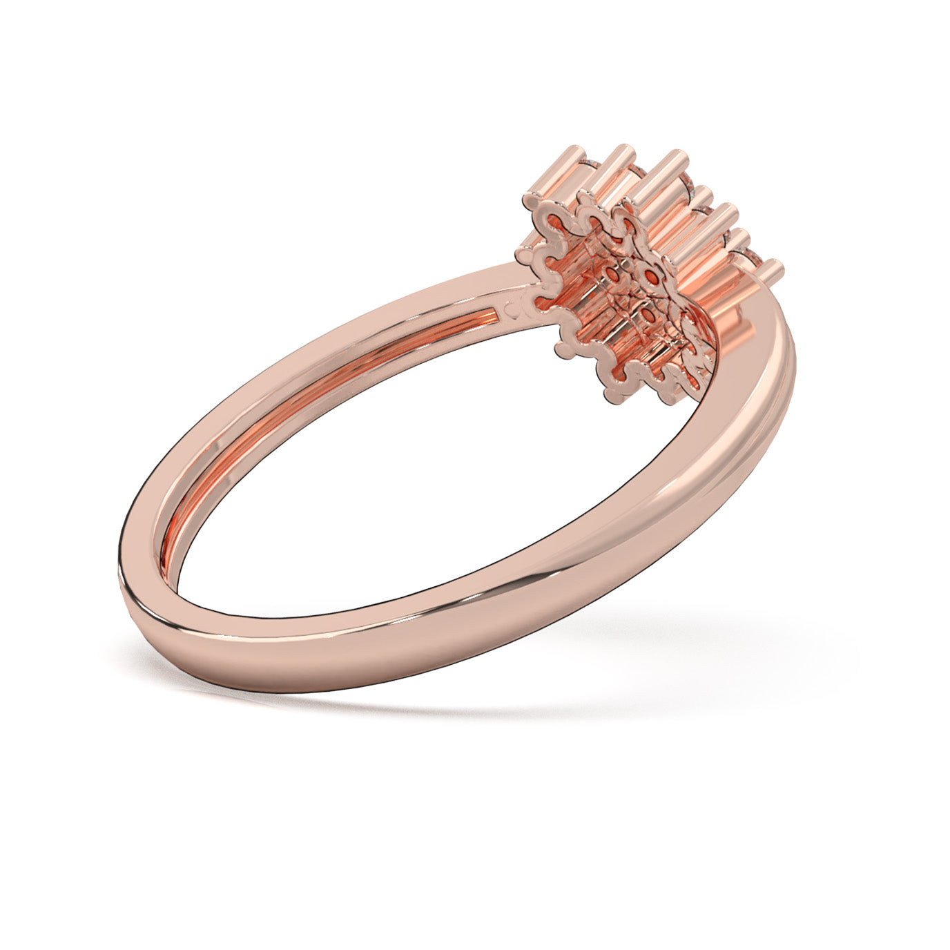 0.40 ct Moissanite Engagement Rings in 14k Rose Gold