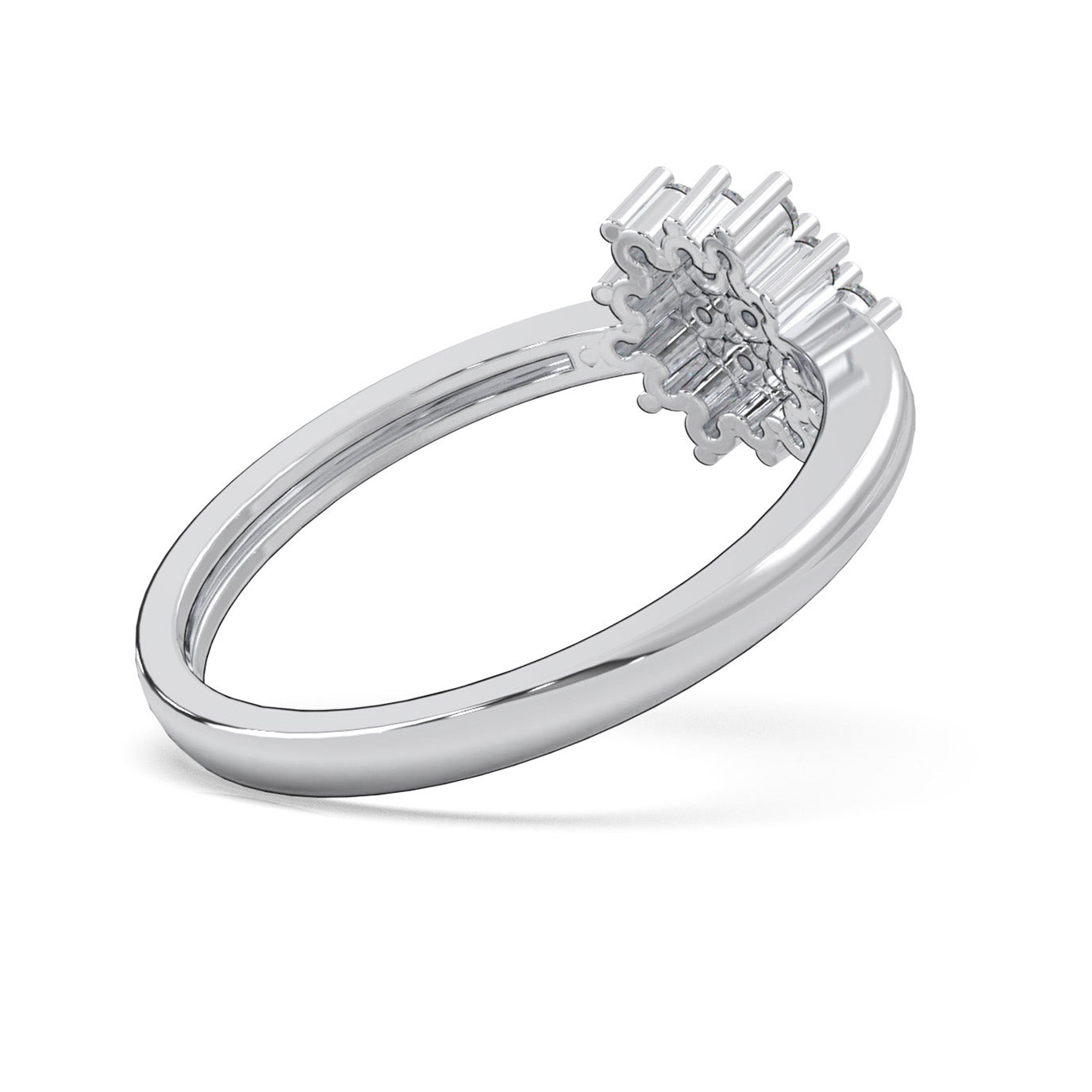 0.40 ct Moissanite Engagement Rings in 14k White Gold