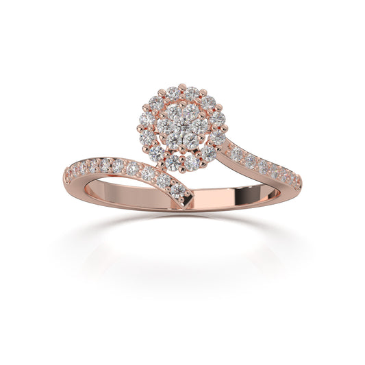 0.40 ct Natural Diamond Fancy Rings in 10k Rose Gold