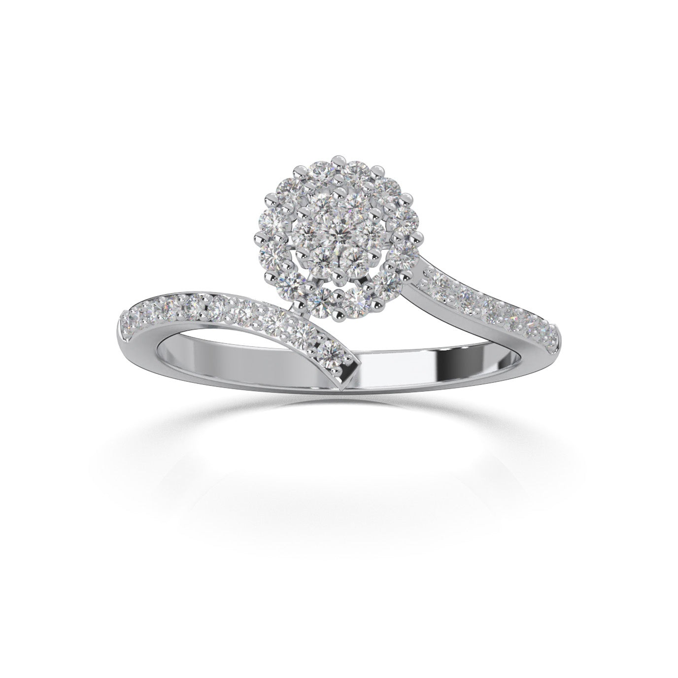 0.40 ct Moissanite Fancy Rings in 10k White Gold