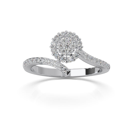 0.40 ct Moissanite Fancy Rings in 14k White Gold