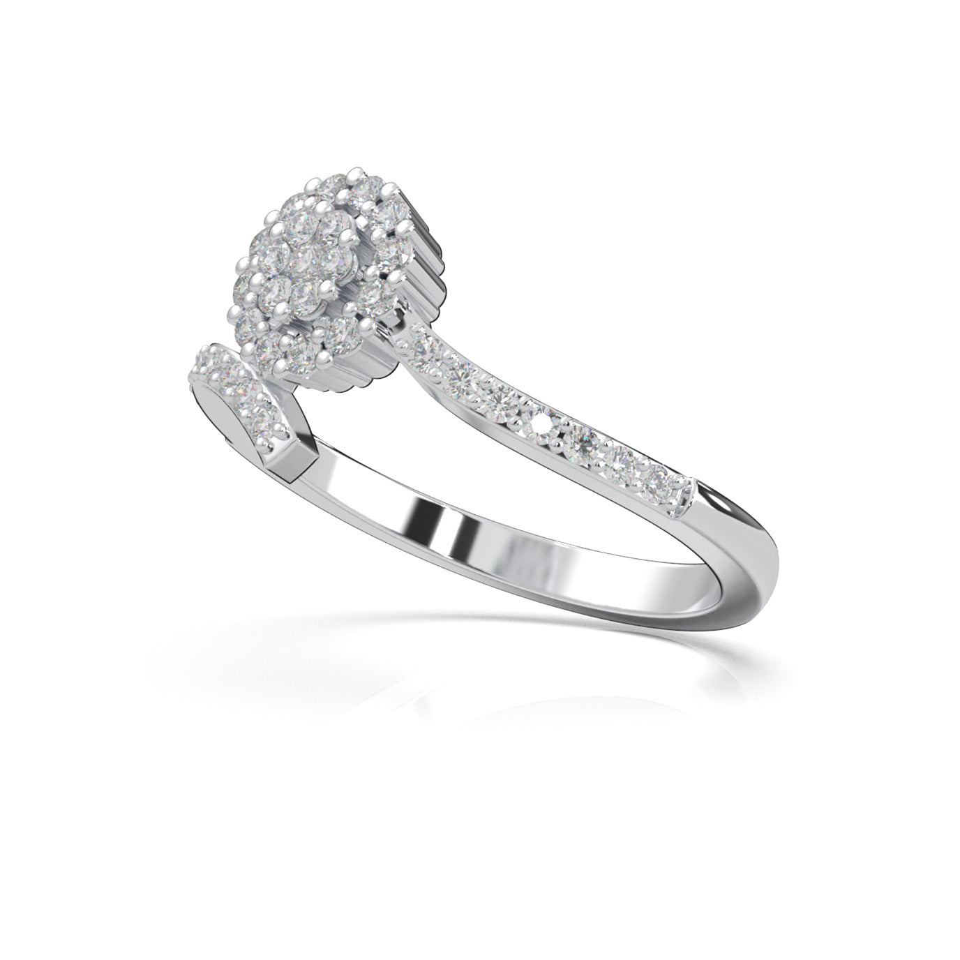 0.40 ct Moissanite Fancy Rings in 10k White Gold
