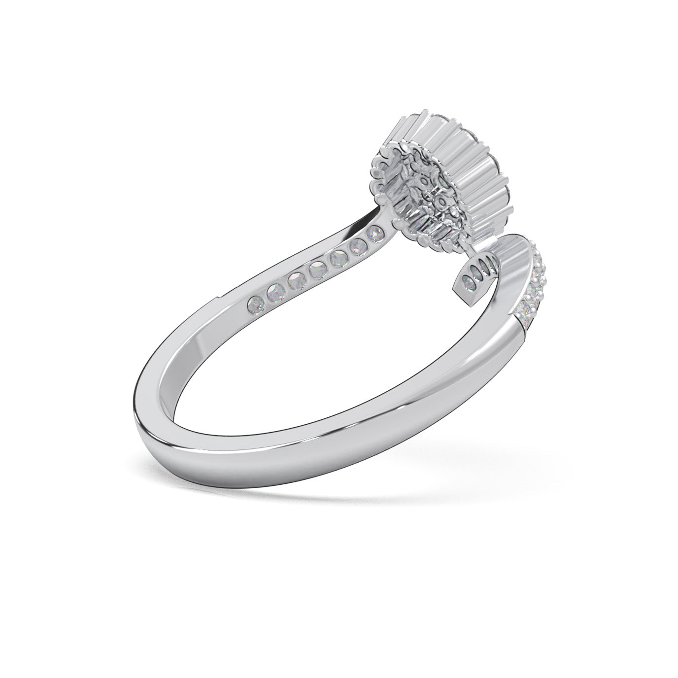 0.40 ct Moissanite Fancy Rings in 10k White Gold