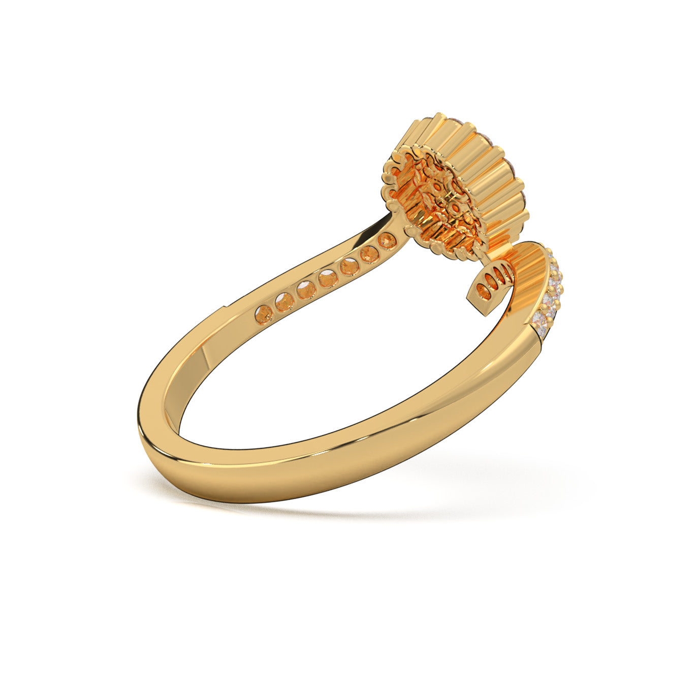 0.40 ct Moissanite Fancy Rings in 10k Yellow Gold