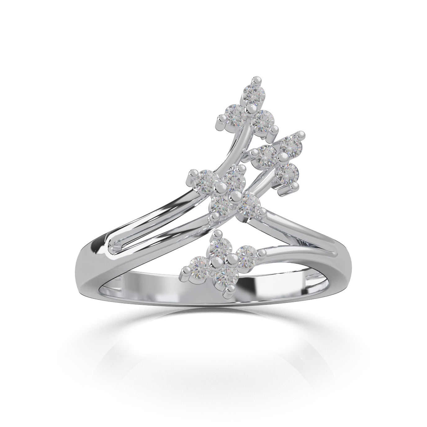 0.25 ct Moissanite Fancy Rings in 10k White Gold