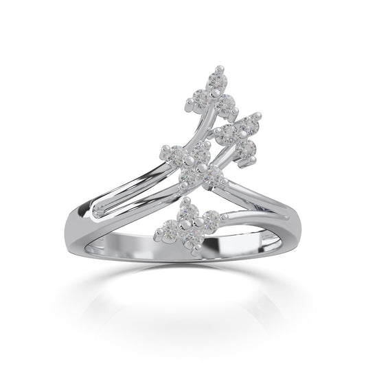 0.25 ct Moissanite Fancy Rings in 14k White Gold