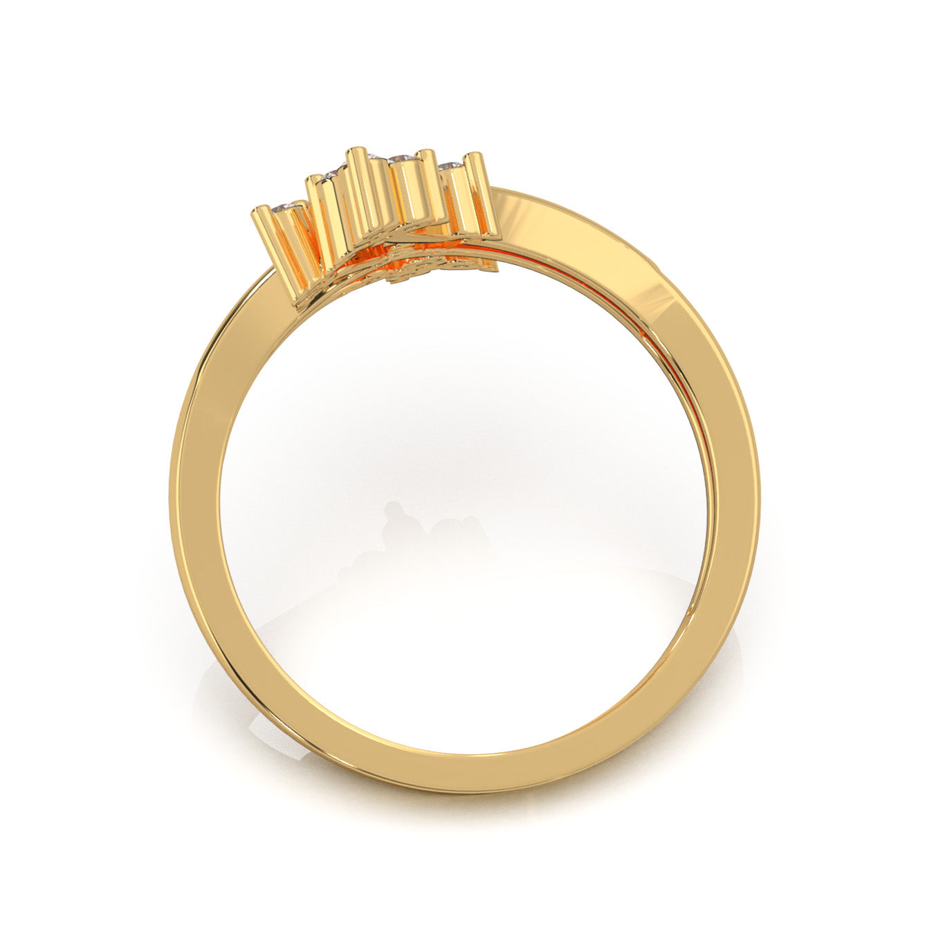 0.25 ct Moissanite Fancy Rings in 10k Yellow Gold