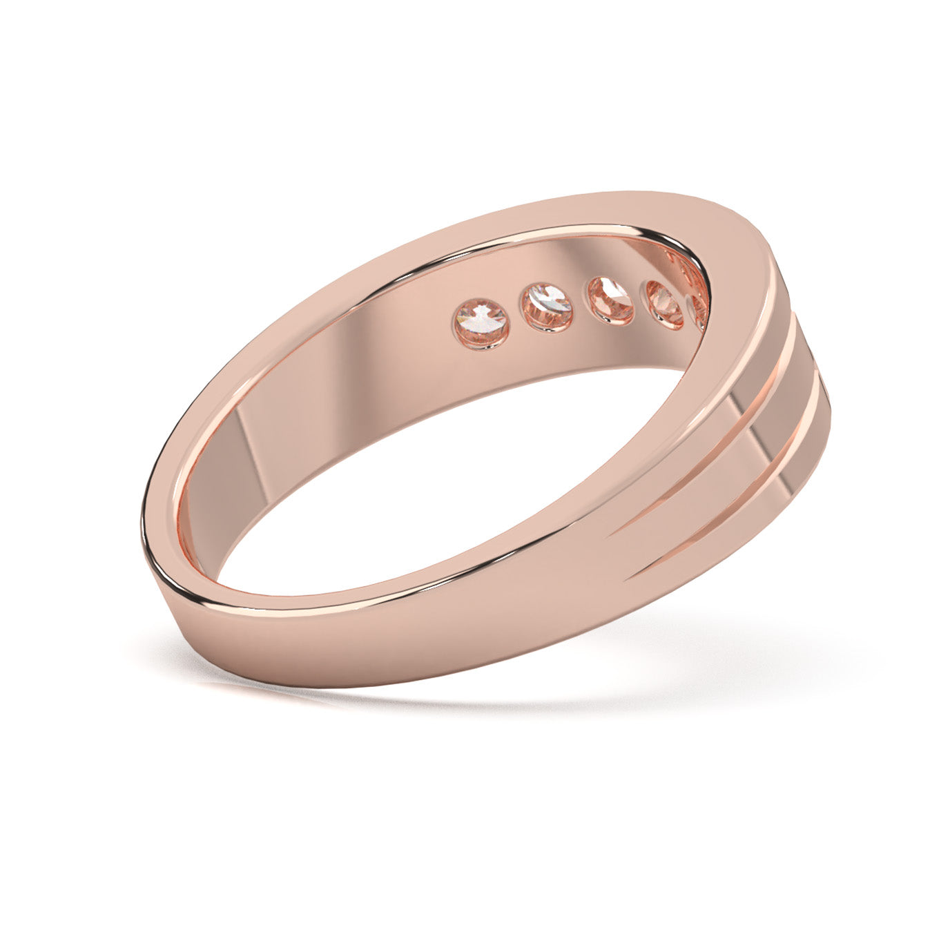 0.66 ct Natural Diamond Wedding Bands in 14k Rose Gold
