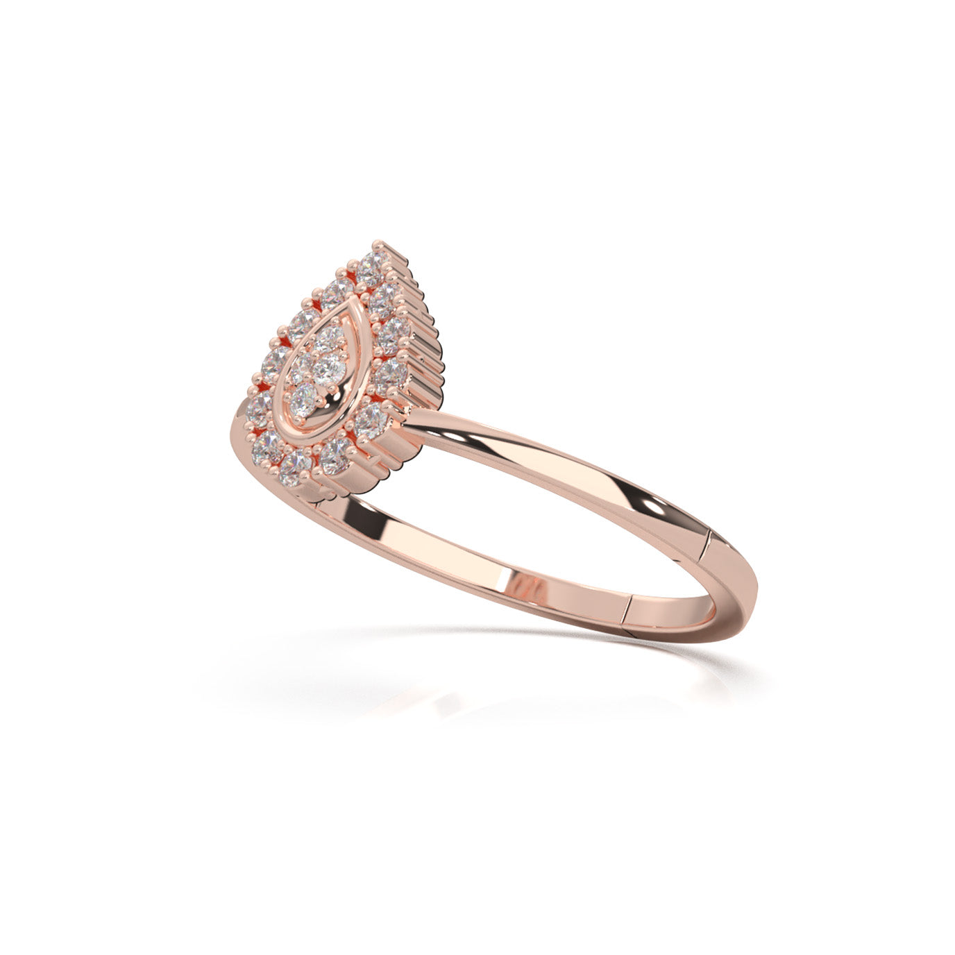 0.20 ct Natural Diamond Fancy Rings in 14k Rose Gold